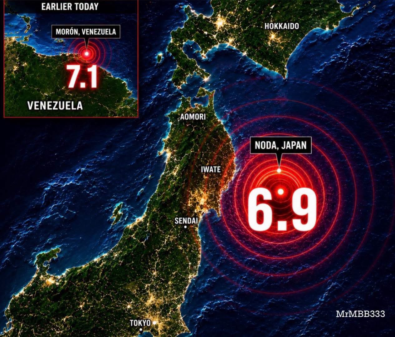 Japan and Venezuela earthquake data
